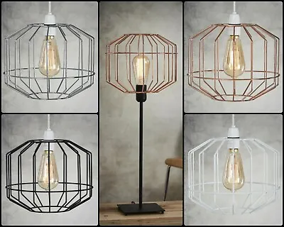 Industrial Wire Cage Style Retro Ceiling Pendant Light/Lamp Shade Metal Easy Fit • £14.79