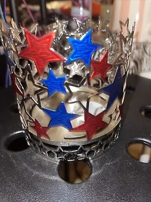 Bath &  Body Works  Red  Blue Stars 3-Wick  Candle Holder Sleeve NEW • $18