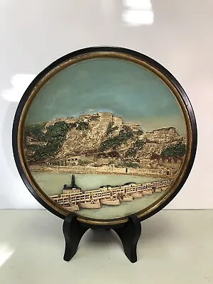 Antique JM Musterschutz Hand Painted Plaque Plate Festung Schiffbrucke Germany • $50