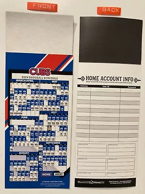 Mlb Chicago Cubs 2024 Magnet Schedule (9  X 3 1/2 ) Teams Dates & Times - New • $4.50