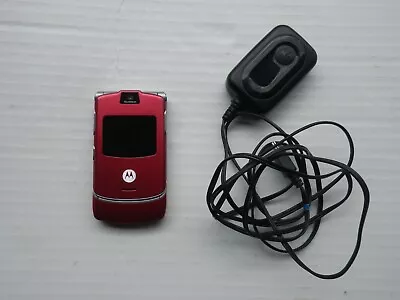 Vintage Red Motorola RAZR V3 Flip Phone AT&T   NO SIM CARD • $30