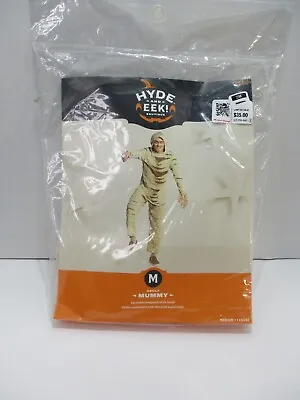 Mummy Costume Mens Medium Suit Halloween Hyde Eek Jumpsuit Hood Brown New • $24.99