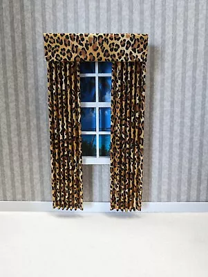 Leopard Skin Print Dollhouse Curtains 1:12 Scale • $9.95