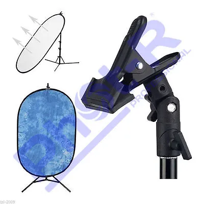 Phot-R Photo Studio Clamp Clip Holder For 5in1 Reflector Background Light Stands • £14