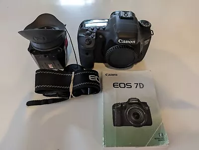 Canon EOS 7D 18.0 MP Digital SLR Camera - Black (Body Only) With Zaguto Viewer • $81