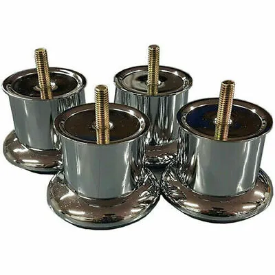 4 CHROME LEGS FURNITURE FEET FOR SOFAS BEDS CHAIRS STOOLS CABINET 50mm HEIGHT • £8.95