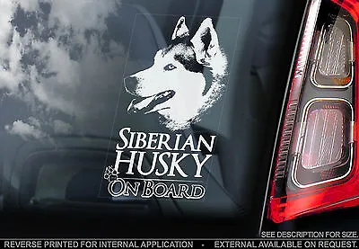 £3.99 • Buy Husky - Car Window Sticker - Siberian Dog On Board Sign Art Decal Gift - V01
