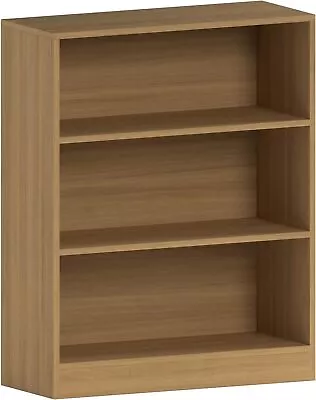 Vida Designs Cambridge 3 Tier Low Bookcase Oak Wooden Shelving Display Storage • £44.82