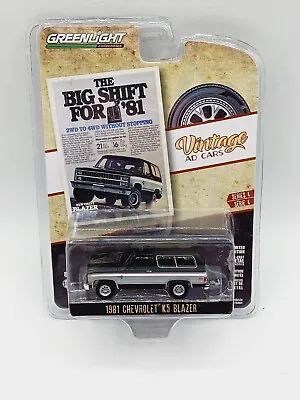 Greenlight Vintage Ad Cars 1981 Chevrolet K5 Blazer 1/64 Black & Silver  • $15