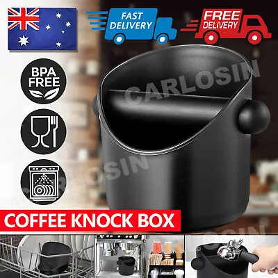 $15.95 • Buy Coffee Waste Container Espresso Grinds Knock Box Tamper Tube Bin Black Bucket AU