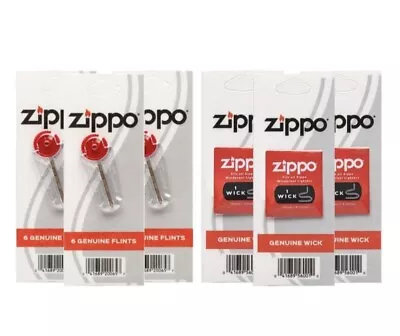 Zippo Original Lighter 3 X Flints & 3 X Wicks - Total 18 Flints + 3 Wicks • $29.95