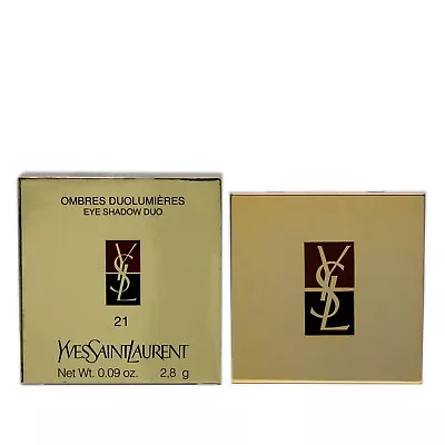 Ysl Ombres Duolumieres Eye Shadow Duo 2.8g #21-anise Green/intense Plum • $29.50