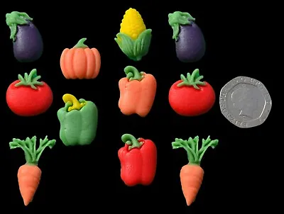 12 X Edible 3D Mixed Vegetables Cupcake Cake Toppers Decorations Weddings • £5.99