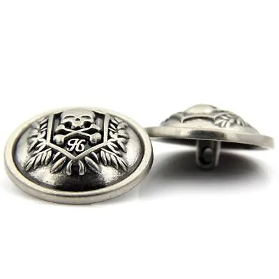 $5.58 • Buy Skull Style Shank Buttons Antique Silver Color Metal Sewing Clothing Decoration