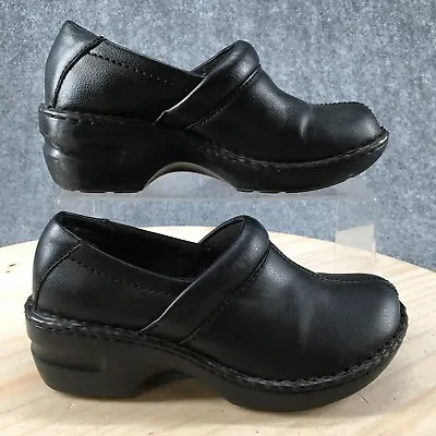 Merona Shoes Womens 6 Target Slip On Clogs Black Faux Leather Round Split Toe • $15.99