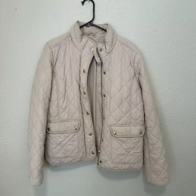 J Crew  Women Size Large Beige Quilted Puffer Jacket • $35