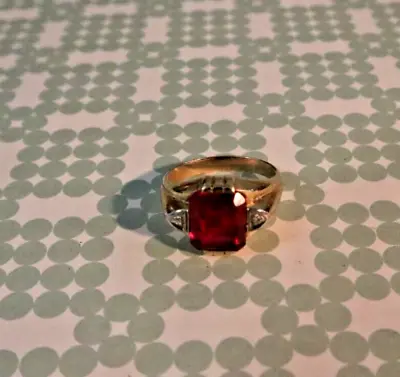Men's Ruby -Lab-Created W/ Diamonds Ring 10k Multi-Tone Gold Size 10.5 6.92ctw • $400