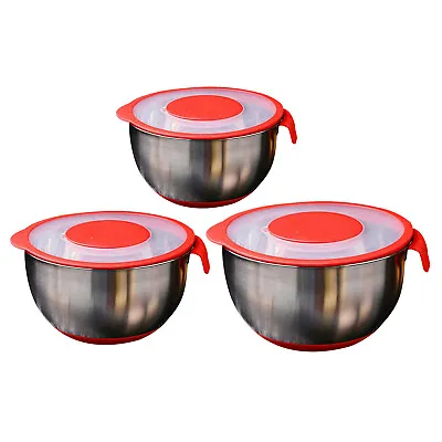 Stainless Steel Mixing Bowl With Visible Lid Microwave Dishwasher Safe • £14.59