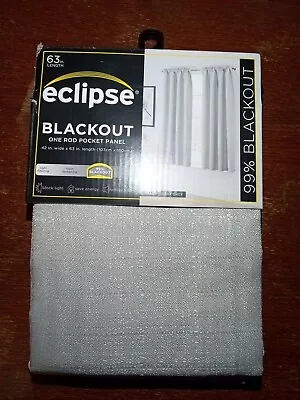 Eclipse Samara Blackout Energy-Efficient Thermal Lt Grey 1-Curtain Panel42”x63” • $19.99