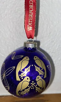 Waterford Ornament Purple 12 Days Of Christmas 4 Calling Birds Glass Glitter • $15.99