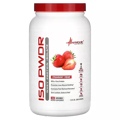 ISOpwdr Whey Protein Isolate Strawberry Cream 1.52 Lbs (690 G) • $49.99