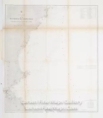 1865 USCS Coast Survey Chart Cape Small Point Maine To Cape Cod • $105