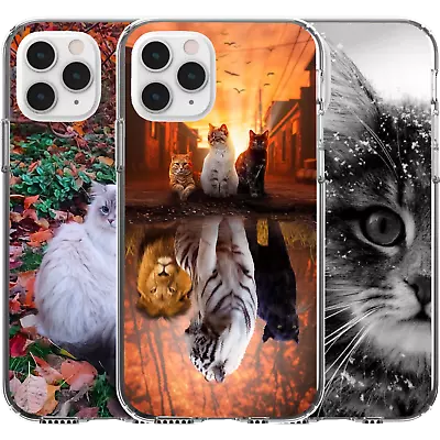 $16.95 • Buy Silicone Cover Case Cat Kitten Lion Tiger Family Reflection Black White Autumn