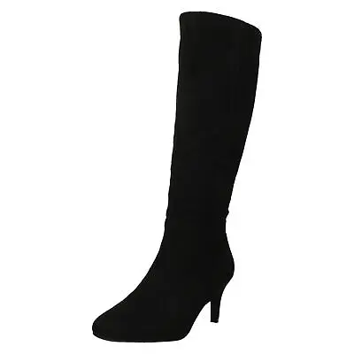 Ladies Spot On Stiletto Knee High Boots F5R1237 • $78.11