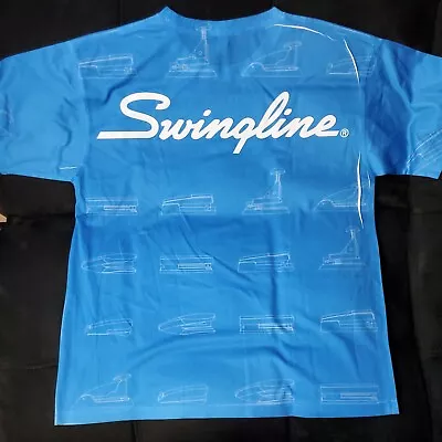 Swingline  Brand Rare Size Xxl Vintage All Over Print Blue Stapler History Shirt • $69.99