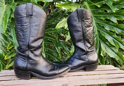 Cowtown Vintage Cowboy Exotic Black Boots Men's Size 8 • $49.95