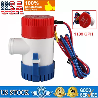 USA 12V 1100 GPH Marine Boat Non-automatic Submersible Bilge Pump 3/4 Hose • $14.89