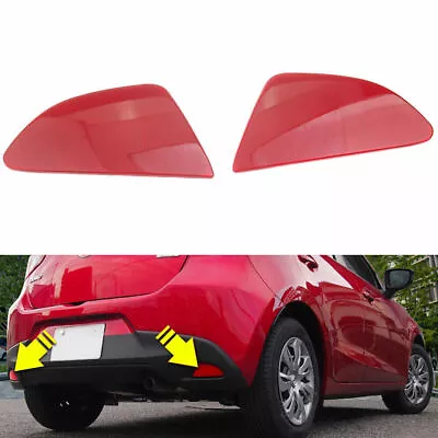 2pcs ABS Red Rear Fog Light Lamp Reflector Cover Trim For Mazda 2 DEMIO 2015-18 • $15.99