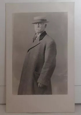 $5 • Buy Antique RPPC Distinguished Older Man With Hat, White Moustache Hair, Real Photo