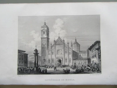 £20.68 • Buy Monza Cathedral Italy Engraving 1856