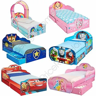 Toddler Beds With Storage + Mattress Option Kids Cotbed Peppa Disney Cars & More • £229.99