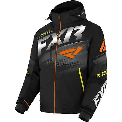 FXR Mens Boost FX 2-IN-1 Snowmobile Jacket F.A.S.T 3.0 Black/HiVis/Orange • $227.99