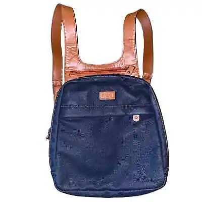 Maggi B Mini Backpack Faux Leather Zippered Adjustable Straps Black And Brown  • $34.99