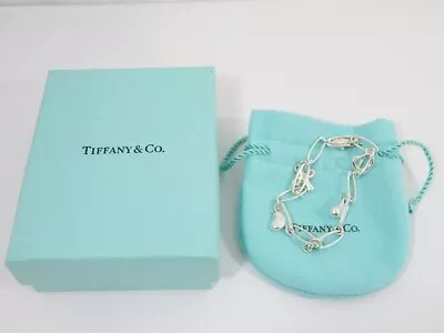 Tiffany&Co.Beauty Elsa Peretti Bracelet 5 Charms Bean Heart Drop An Fast Ship • $194