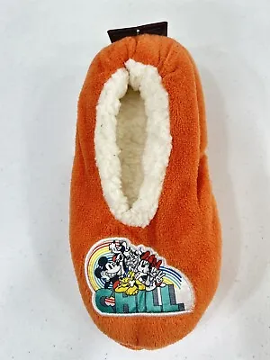 Disney Mickey And Friends  Chill  Girls Kids Slipper Socks Size 4-10 Orange New • $6.95