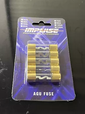 5 Pack Gold Plated High Quality Glass 120 Amp Car Audio Inline AGU Fuse • $7.30