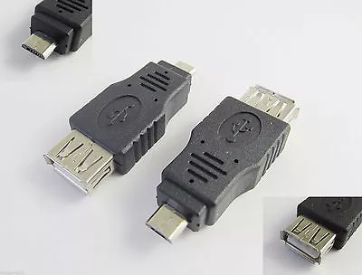 USB 2.0 A Female Jack To Micro-B 5 Pin Male Plug OTG Adapter Connector F/M New • $1.65