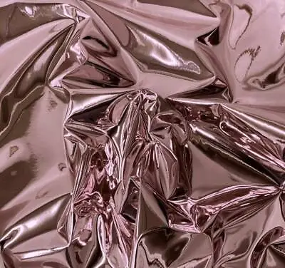 PINK Chrome Mirror Glossy Vinyl Leatherettes Fabric For Shoes Bag Upholstery  • $26.56