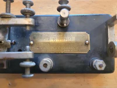 VINTAGE 103 Yrs Old Bug Key Blue Racer VIBROPLEX #4 Made 1919 ORIGINAL • $500