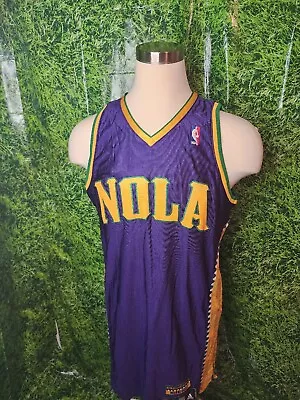 NBA New Orleans Hornets Mardi Gras Game Jersey Blank Size 2X Length +4 Year... • $425