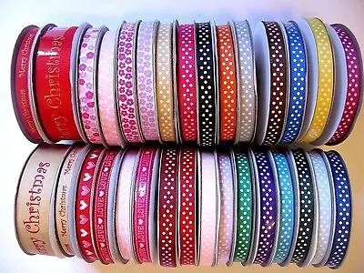 £1.60 • Buy Patterned Grosgrain Ribbon 10mm 25mm Craft Sewing Scrapbooking - Lots Of Colours