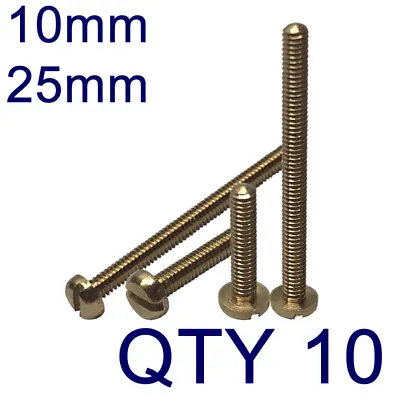 Metric Brass Slotted Pan Head Screws - Various Lengths - Pack 10 - M2 / M2.5 • £5.23