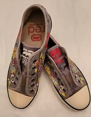 Ladies Marc Ecko Red Rhino Graffiti Flowers Sneakers Size 8 • $14.99