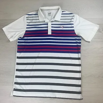 $24.95 • Buy Puma Striped Performance Golf Polo Shirt Size M