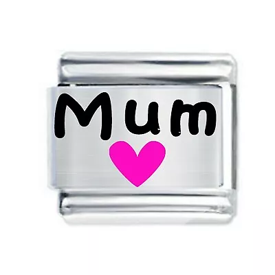 Colorev By Daisy Italian Charm - MUM & PINK HEART For 9mm Italian Modular Charm  • £4.81