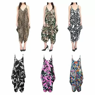 £13.99 • Buy Ladies Cami Harem Jumpsuit LagenLook Romper All In One Women Hareem PlaySuit Top